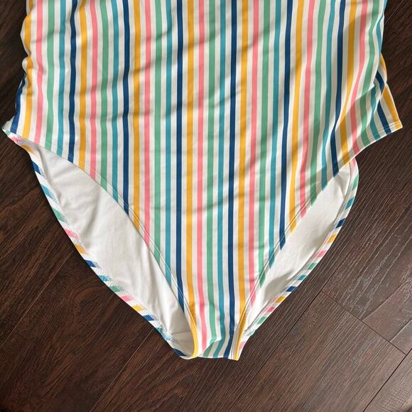 Old Navy Vertical Rainbow Stripes One-Shoulder One-Piece Swimsuit Women’s 3X - Picture 6 of 11